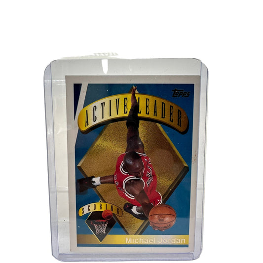 Vintage 1995-96 Topps Active Leaders Michael Jordan #1 Sports Card Collectible