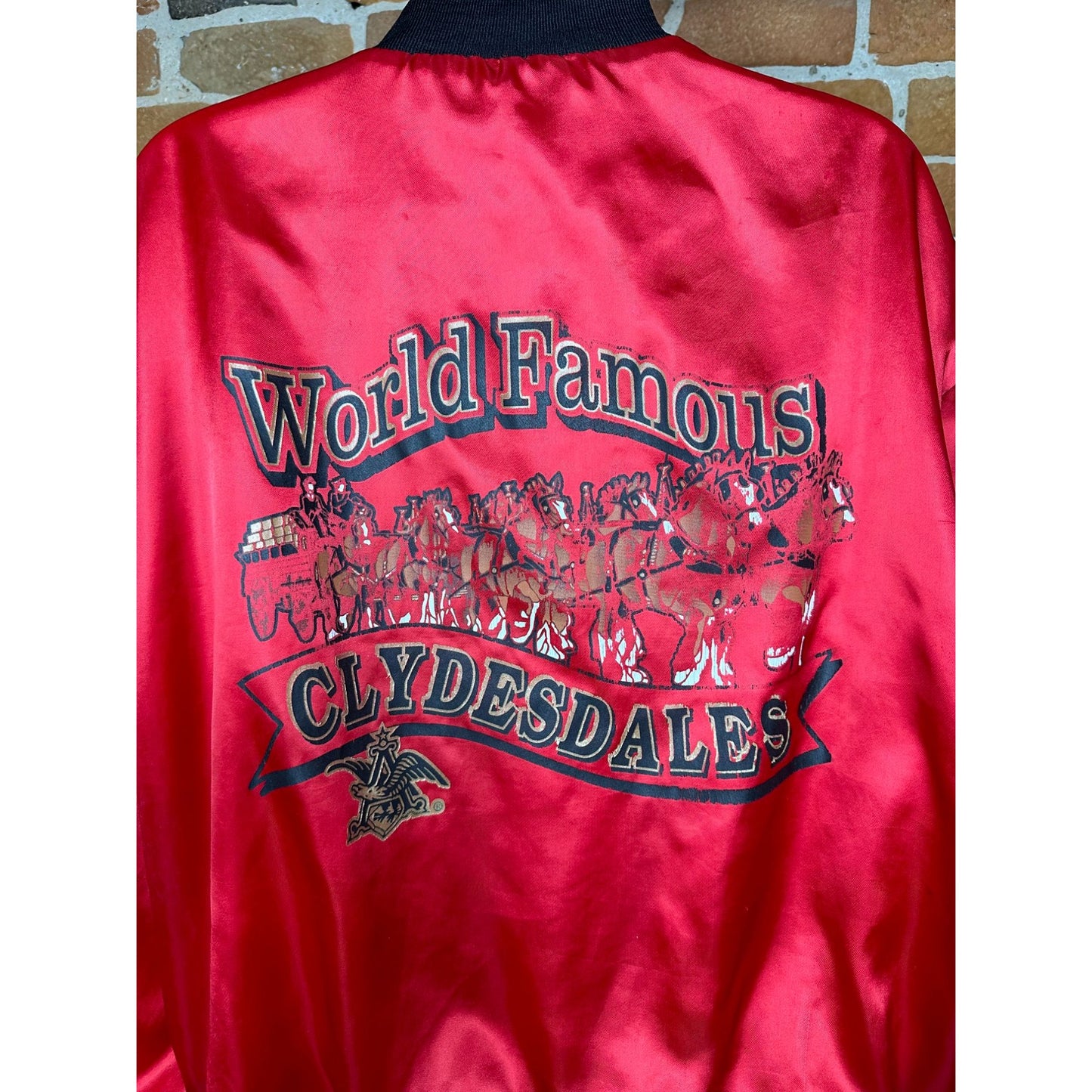 Vintage Anheuser-Busch Budweiser World Famous Clydesdales Button up Jacket Sz XL