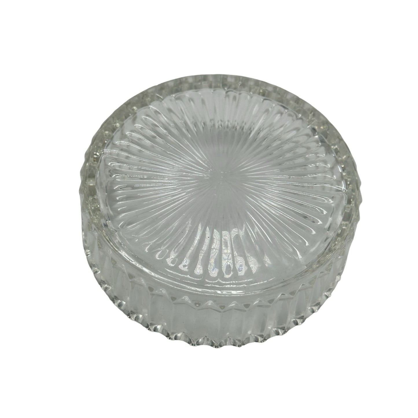 Vintage Sawtooth Rim Clear Glass Candy Dish Ribbed Sides Collectible Rare Find