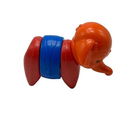 Vintage Tupperware 1966 Tuppertoy Elephant Pull Apart Toy Multicolor Plastic