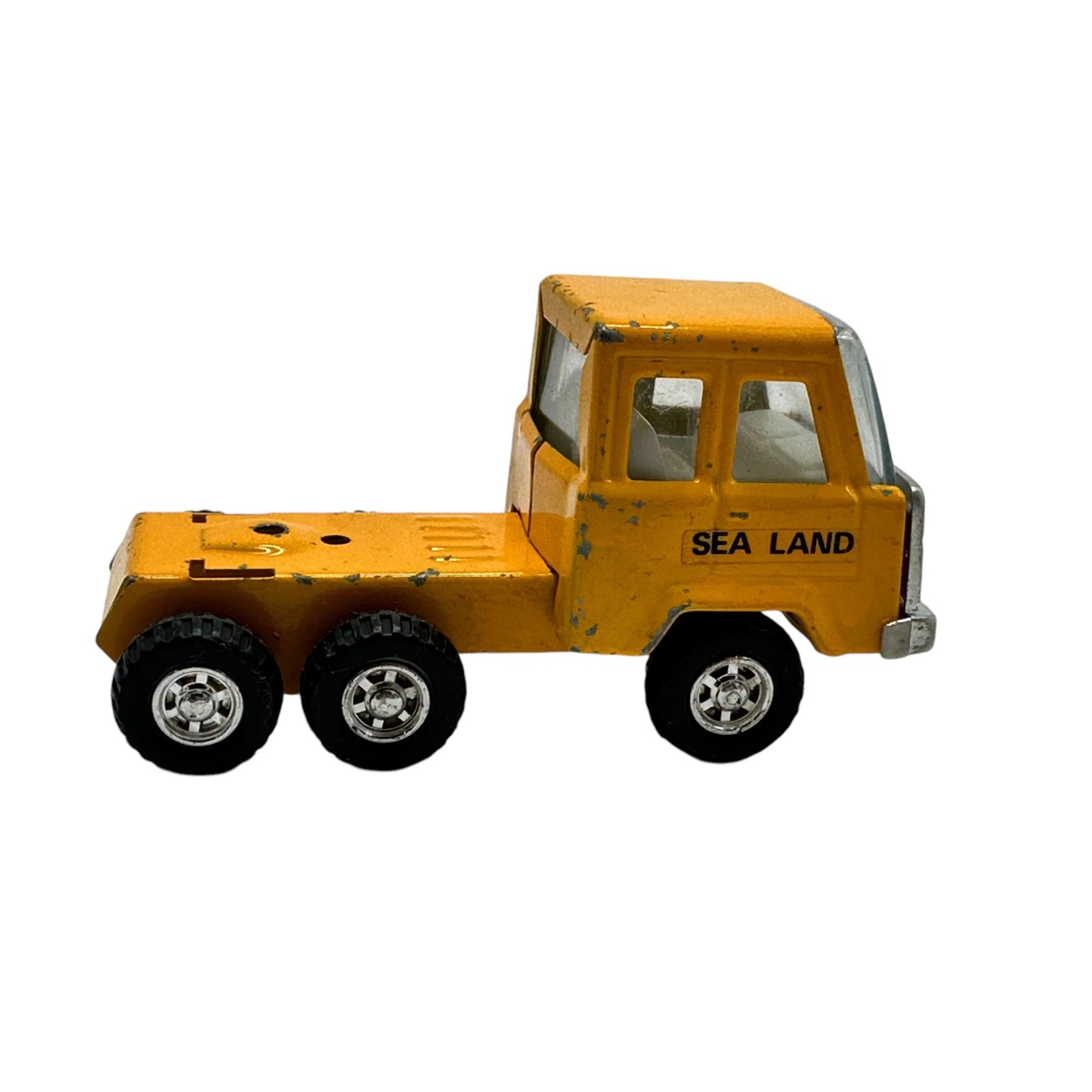 Vintage Yellow "Sea Land" Six-Wheeler Toy Truck Collectible