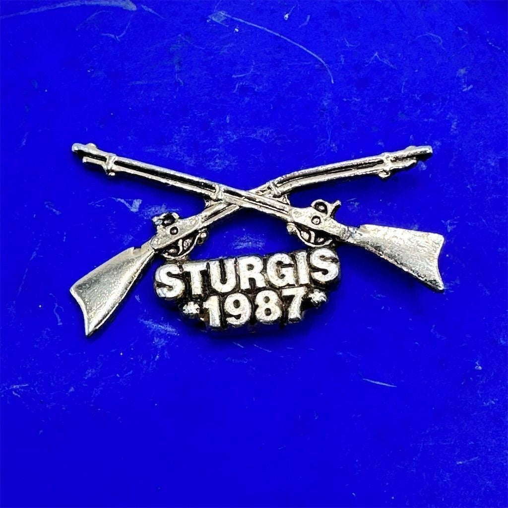 Vintage Sturgis 1987 Crossed Rifles Collectible Pin Limited Edition #70 of 100