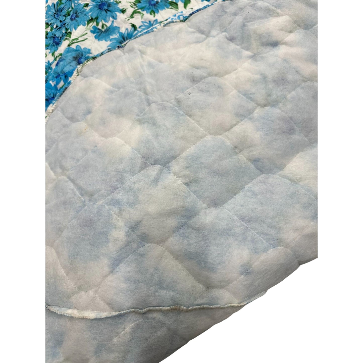 White Blue Floral Bedspread 19" x 10" Timeless Elegance for Your Bedroom Décor