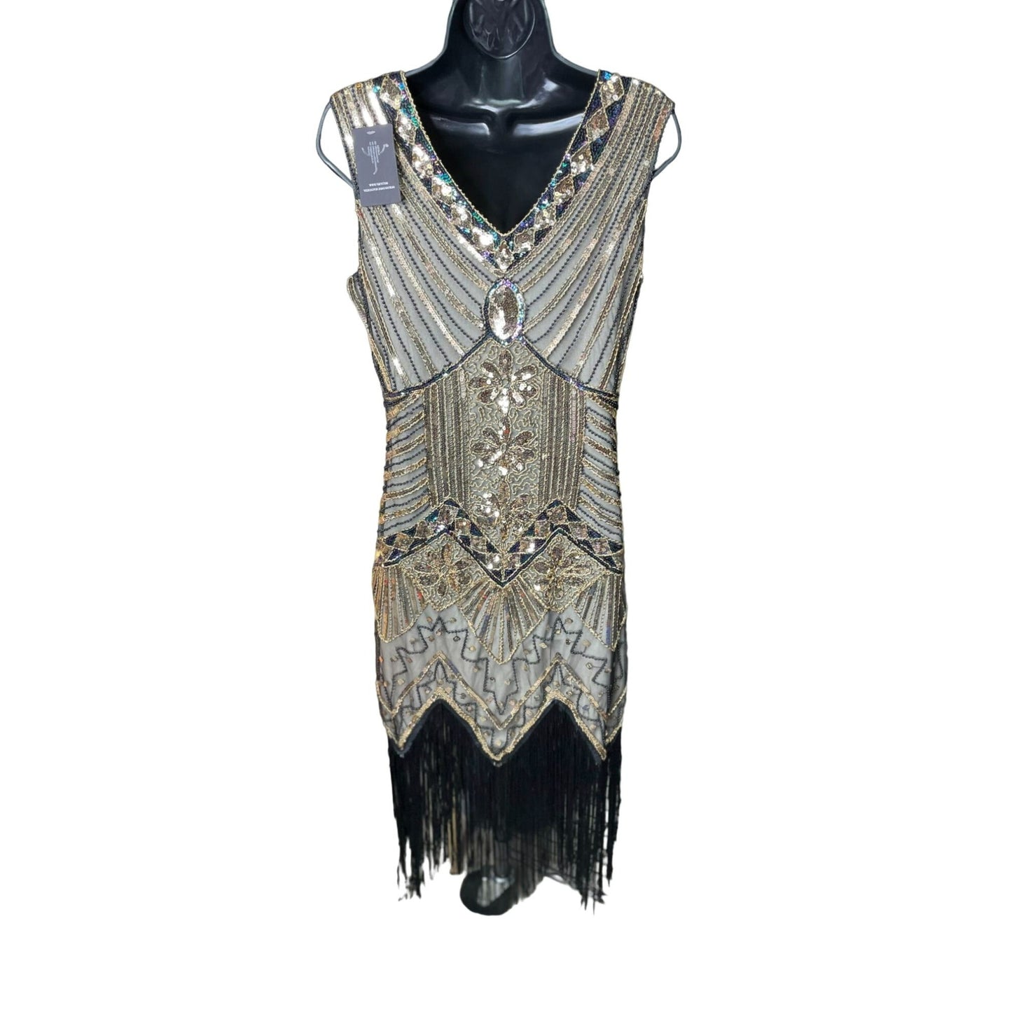 NWT 1920s Lined Gatsby Costume Evening/Party Sequin Tassel Flapper Dress