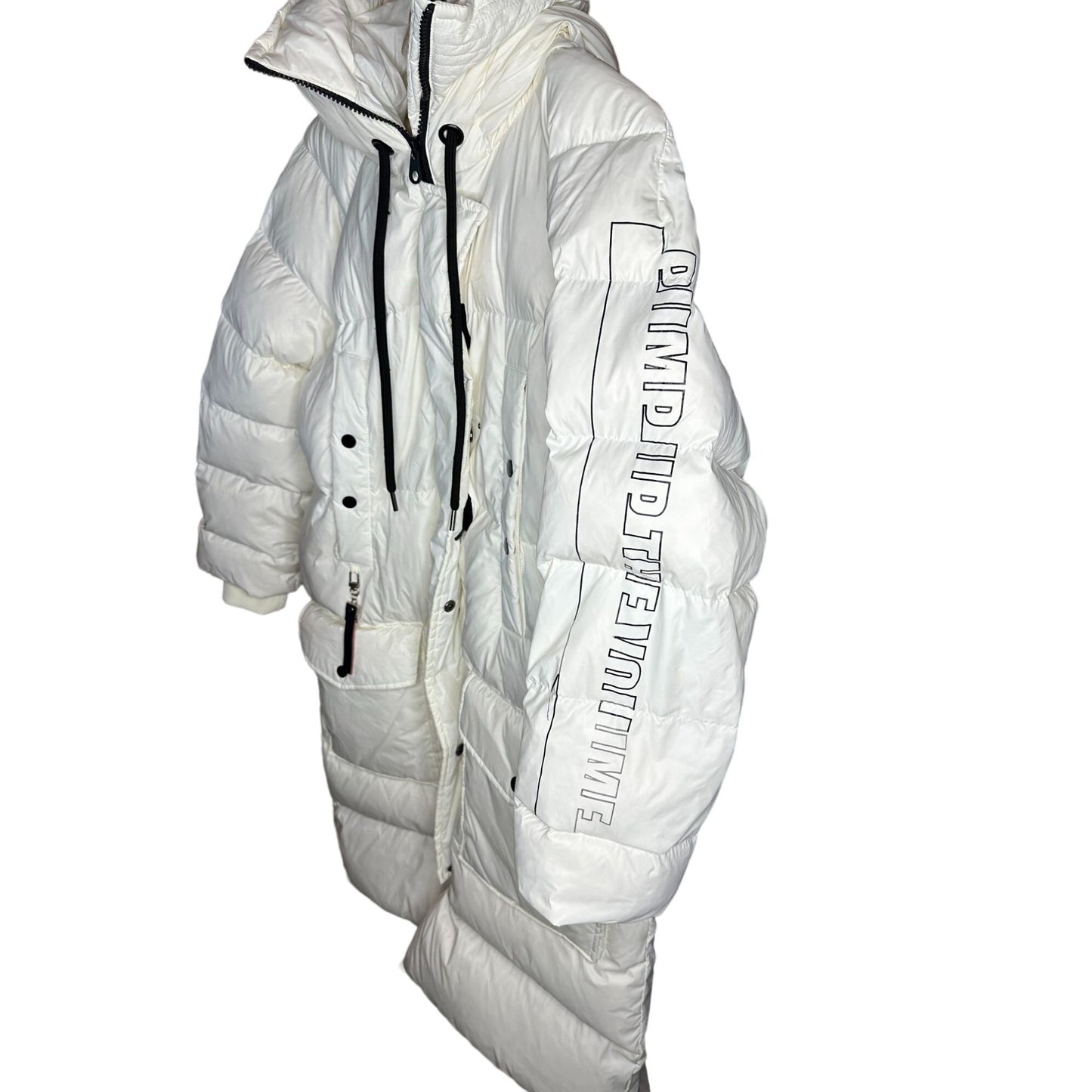 The Cover Down Filled Quilted Puffer Coat Jacket Winter Warmth & Style Youth Sounds Hidden Track White Size Large