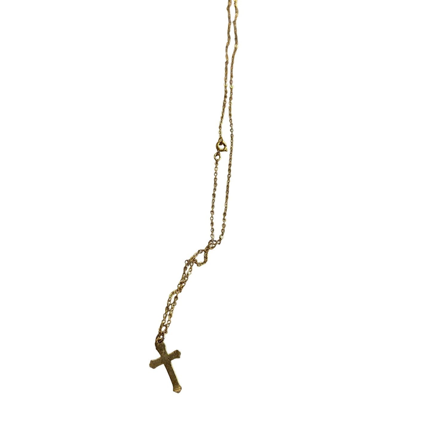 Vintage Gold Plated Chain Necklace Elegant Cross Pendant