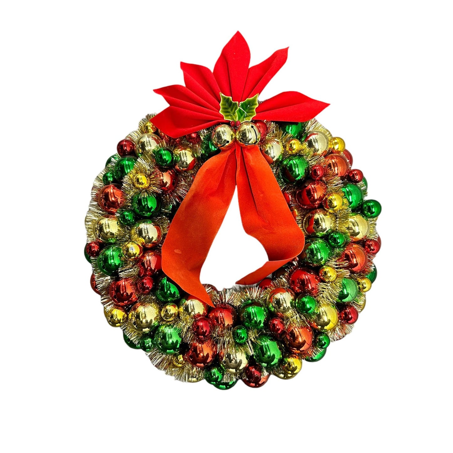 Vintage Christmas Wreath Holiday Wreath Christmas Wreath 15.5 ”Round