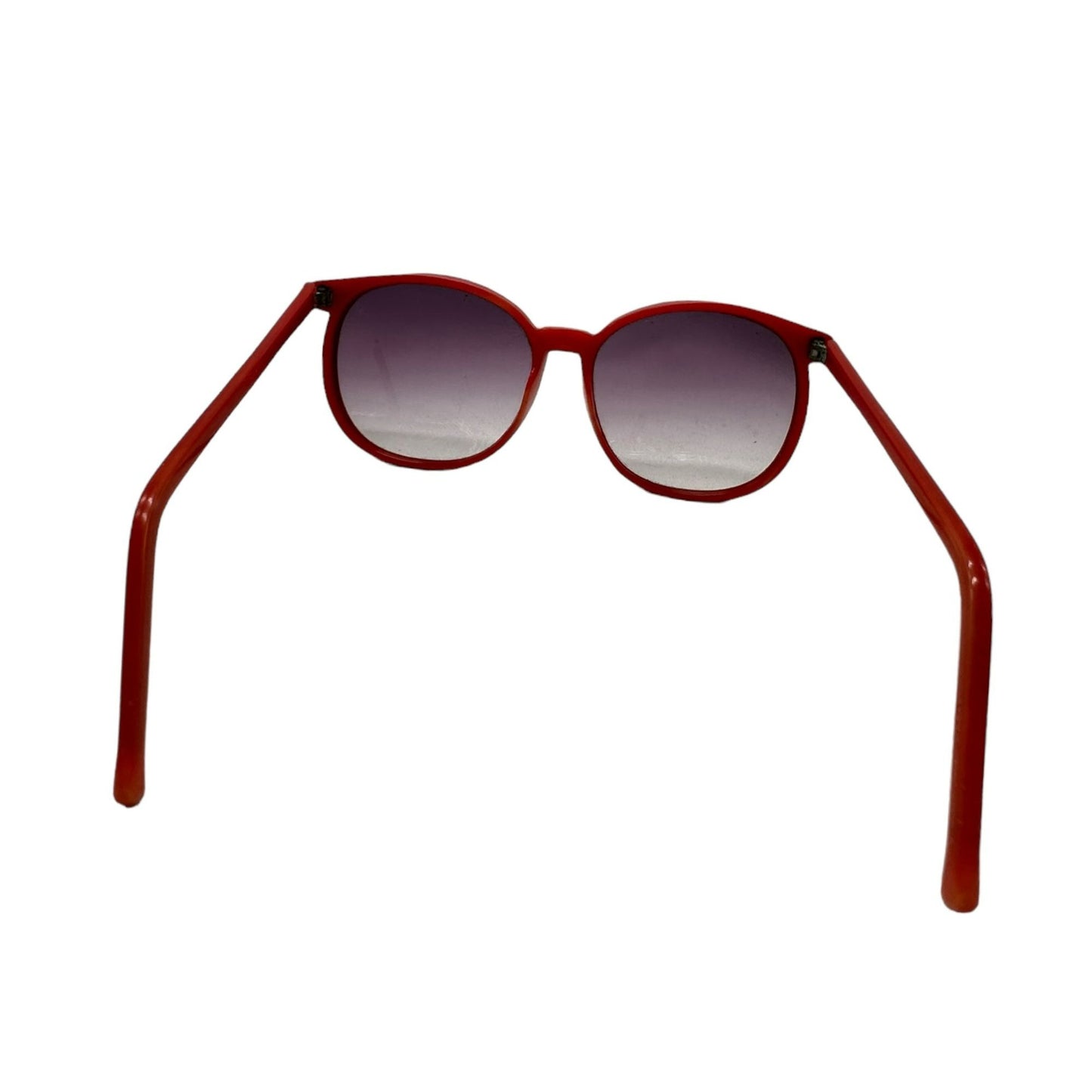 Vintage Burgundy Round Lens Horn-Rimmed Sunglasses Red Frame Plastic Polarized
