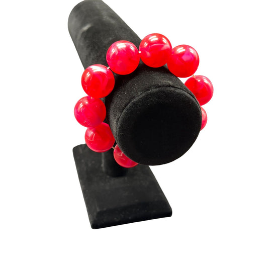 Vintage Womens Red Gumball Bracelet 6"