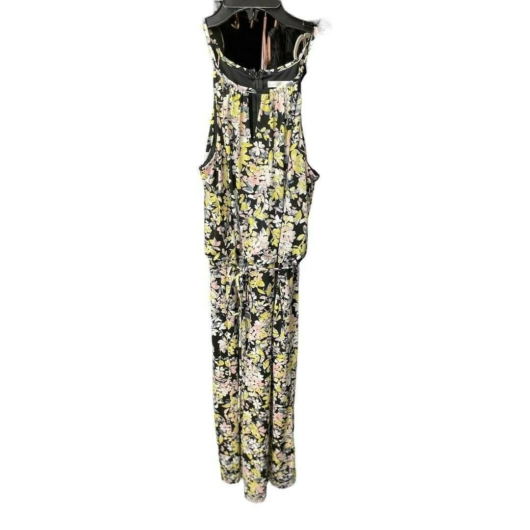 London Times Women Blossom Print Jumpsuit Halter Casual Formal Size 12 NWT