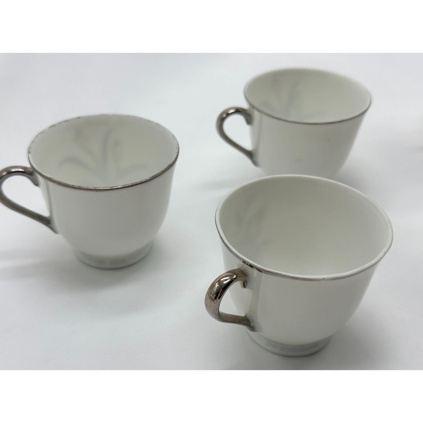 Vintage Porcelain Teacups Wheat Sheaf Pattern Set of 5 Made in Japan 2.5"Wx 2"H