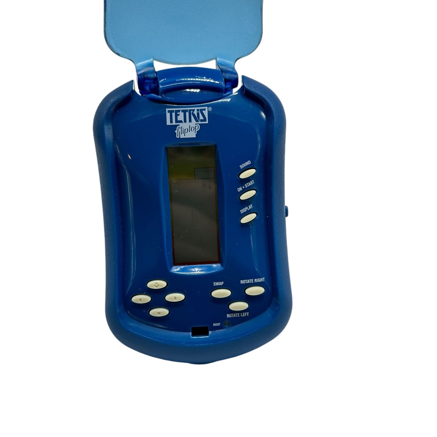 Vintage Radica Tetris Handheld Fliptop Game Blue Collectible