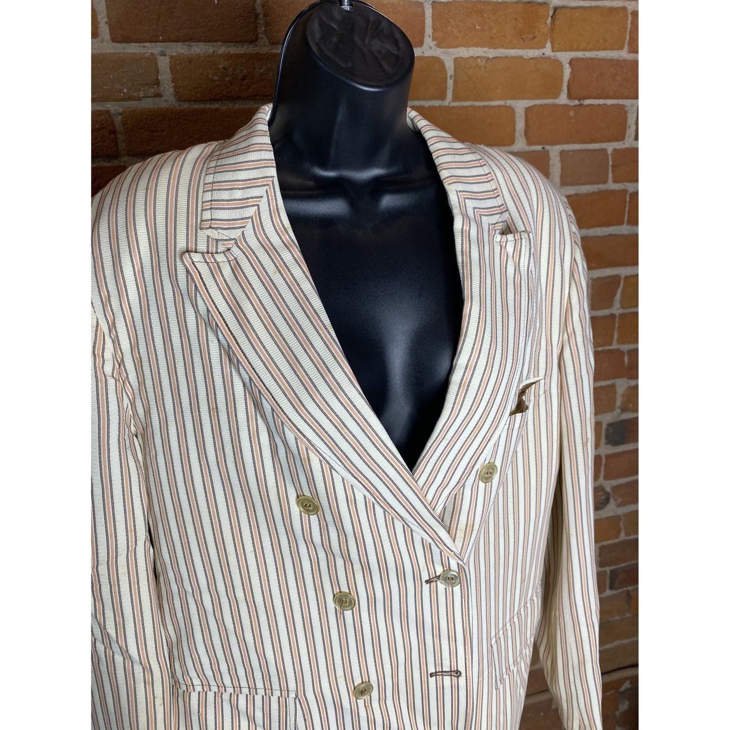 Vintage Farah Candy Stripe 2pc Suit Double-Breasted Matching Pants Medium