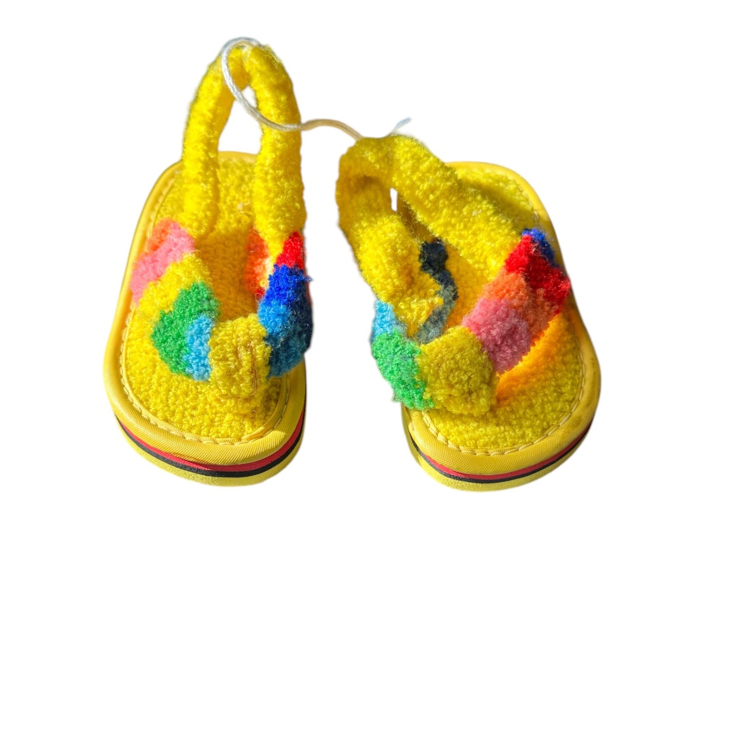 Vintage Baby Terry Cloth Flip Flops From 60s Yellow