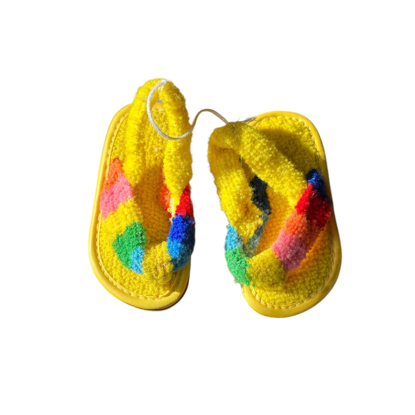 Vintage Baby Terry Cloth Flip Flops From 60s Yellow