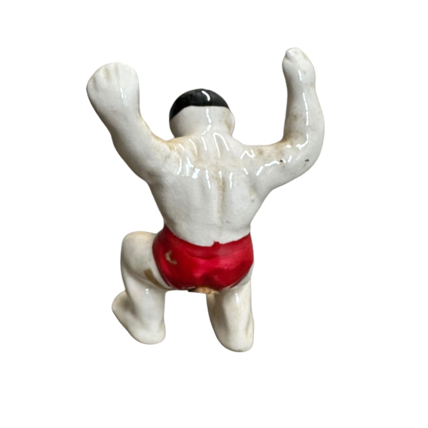 Vintage Ceramic Sumo Wrestler Shaker Playful Wrestling Pose