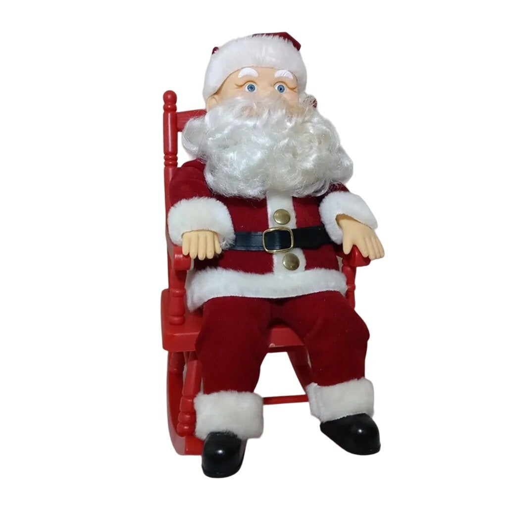 Vintage Santa Claus Rocks in His Chair While Singing Jingle Bells 1991 New in Box