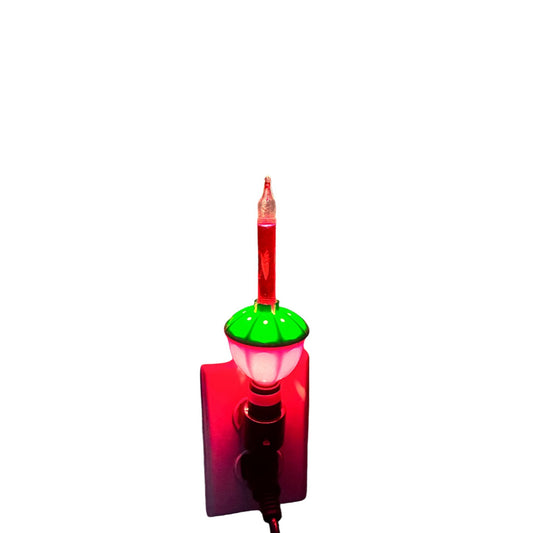 Vintage Christmas Bubbling Night Light Plug-In Indoor Festive Decor Red & Green Colors