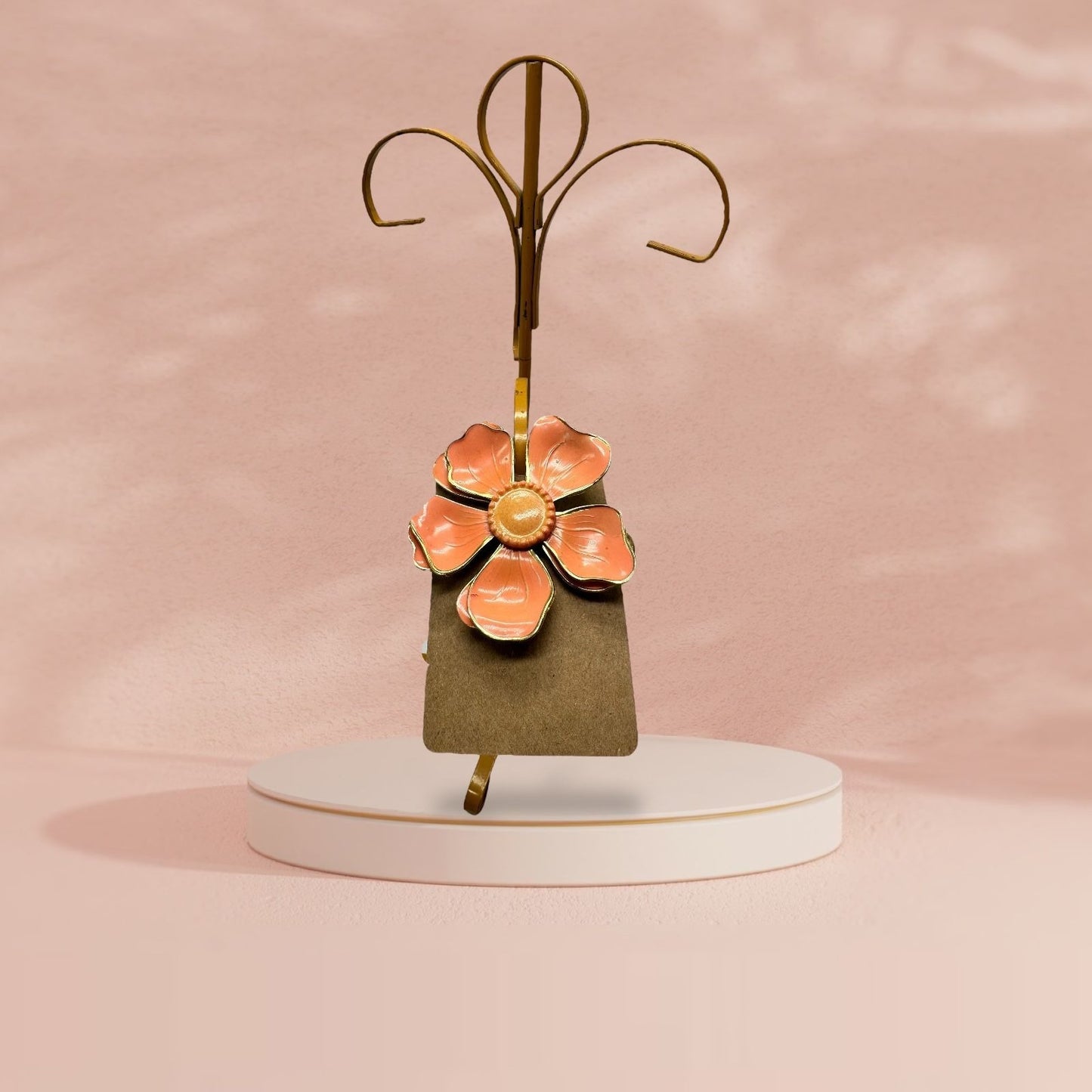 Vintage Enamel Peach Brooch Made in Germany