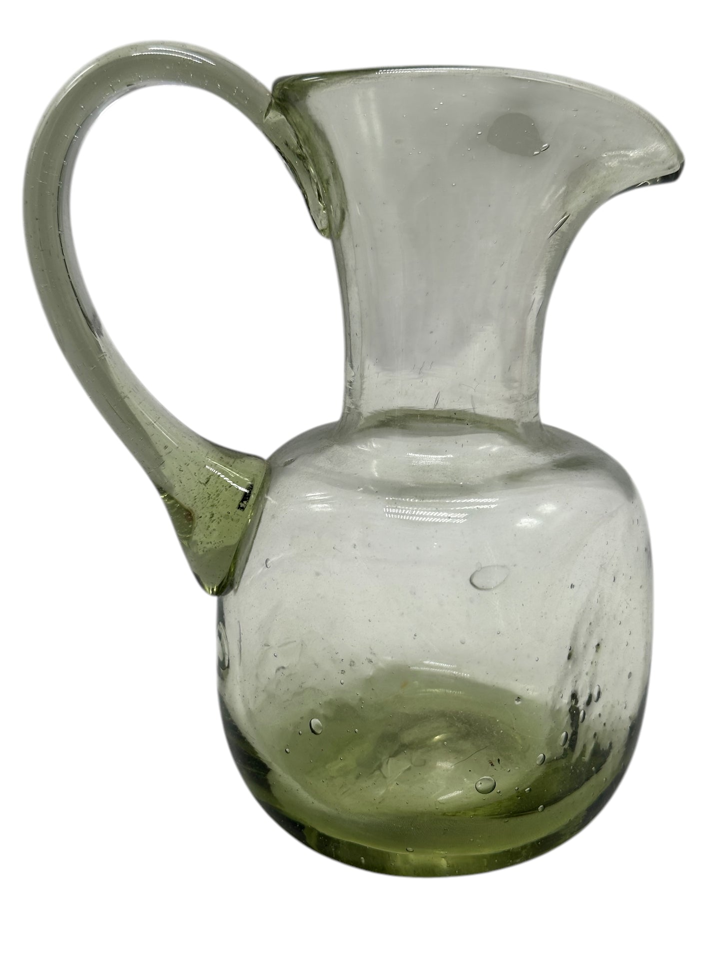 Vintage Hand-Blown Pale Green Glass Pitcher/Vase Timeless Elegance