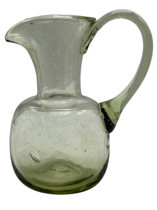 Vintage Hand-Blown Pale Green Glass Pitcher/Vase Timeless Elegance