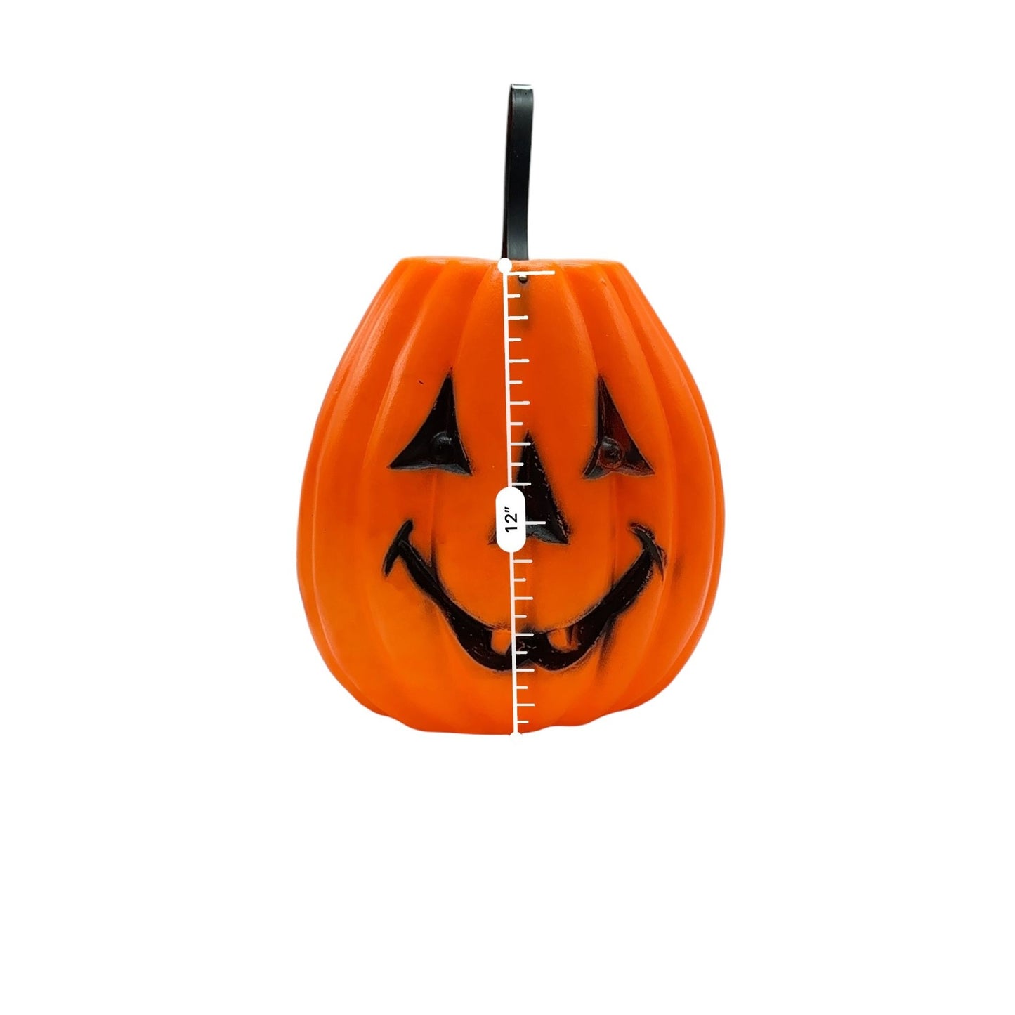 Vintage Halloween Plastic Pumpkin Pail Jack O Lantern Trick Or Treat Bucket With Handle