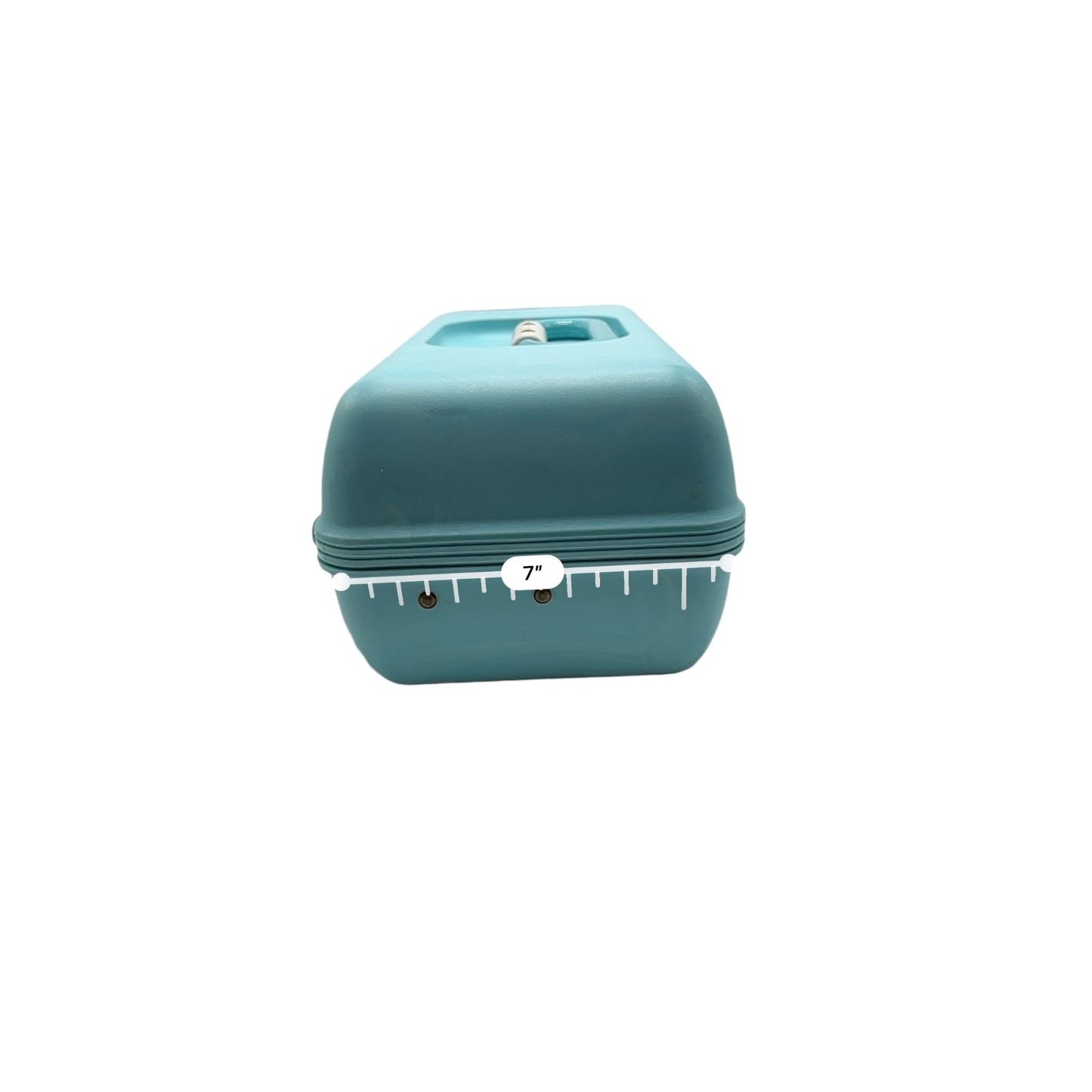 Vintage Retro Caboodles Makeup Case Teal Blue Plastic Travel Organizer with Handle & Latch