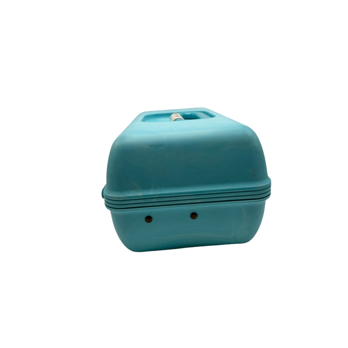 Vintage Retro Caboodles Makeup Case Teal Blue Plastic Travel Organizer with Handle & Latch