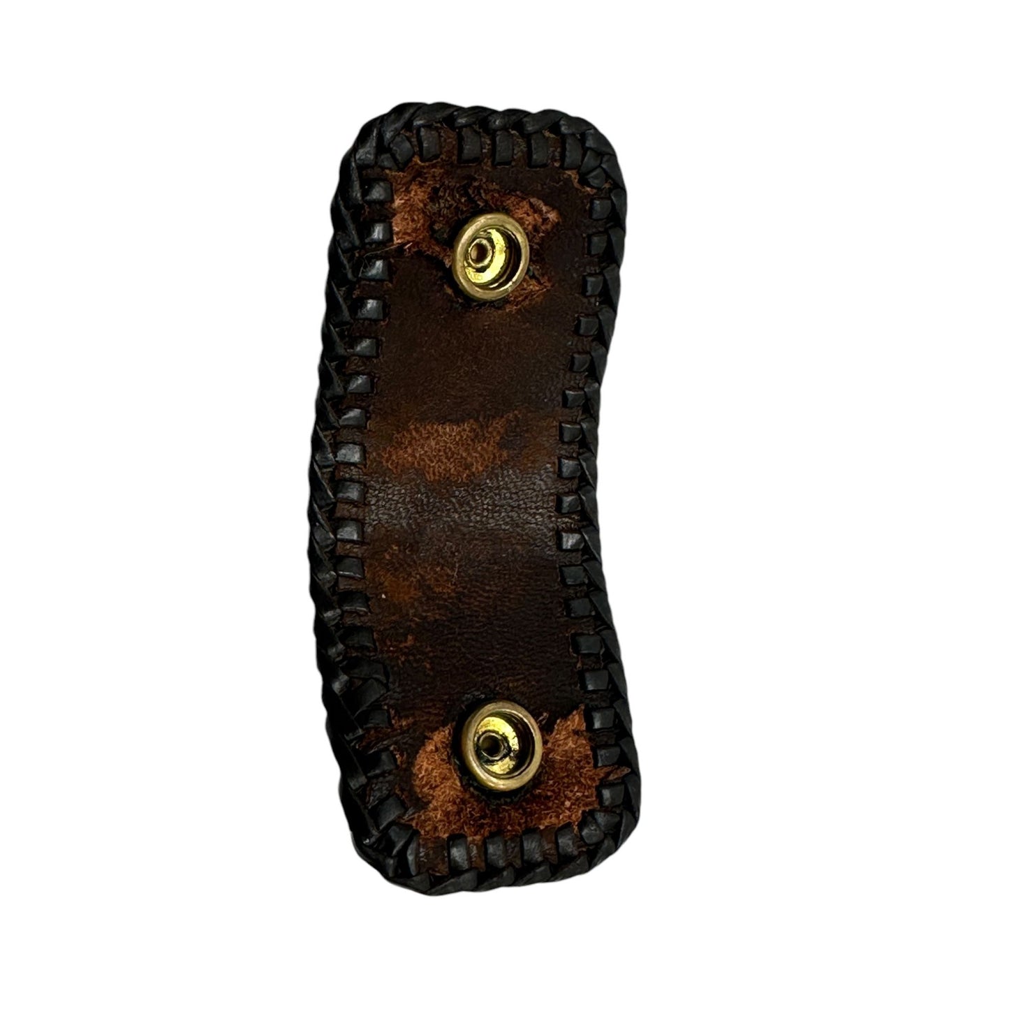 Handcrafted Leather Wallet With Floral Embossed Design & Snap Closure