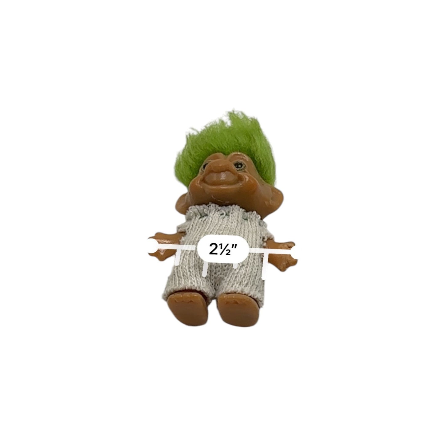 Vintage Uneeda Good Luck Wishnik Lime Green Orange Hair Troll Doll