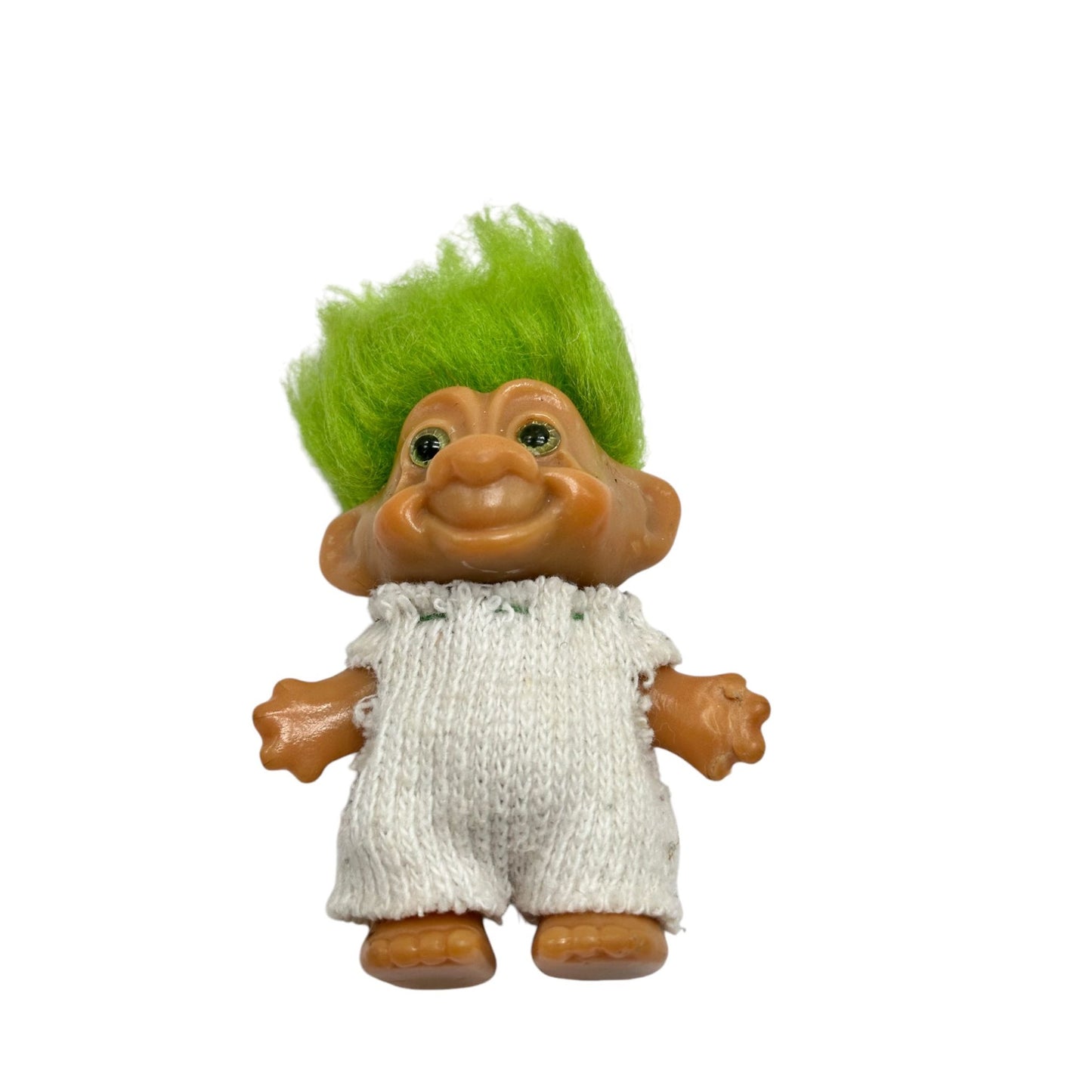 Vintage Uneeda Good Luck Wishnik Lime Green Orange Hair Troll Doll