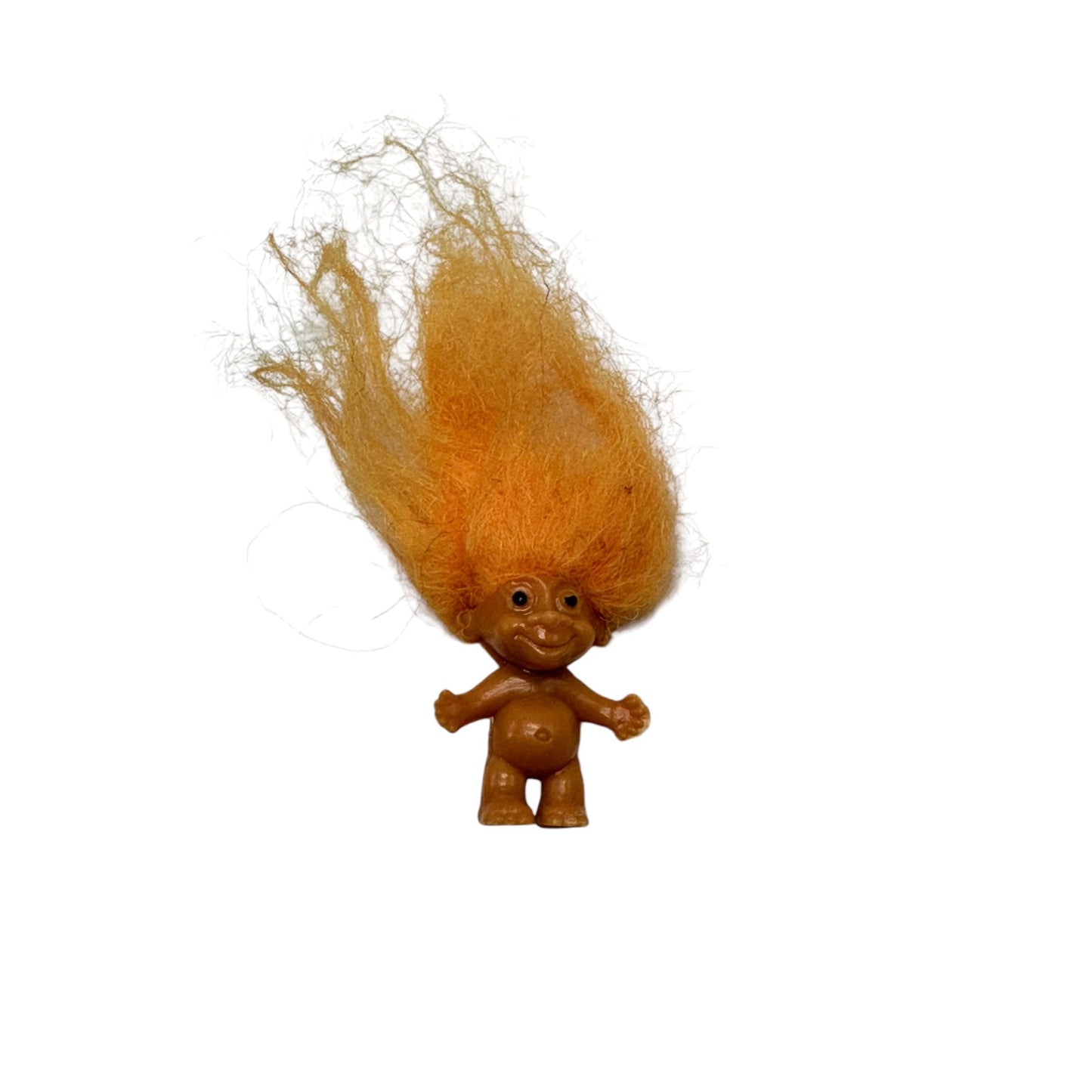 Vintage Uneeda Good Luck Wishnik Lime Green Orange Hair Troll Doll