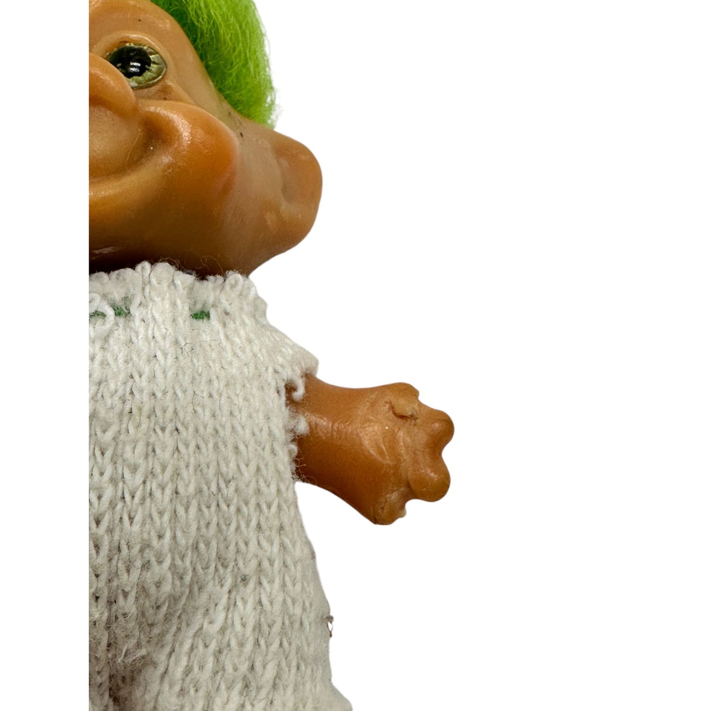 Vintage Uneeda Good Luck Wishnik Lime Green Orange Hair Troll Doll