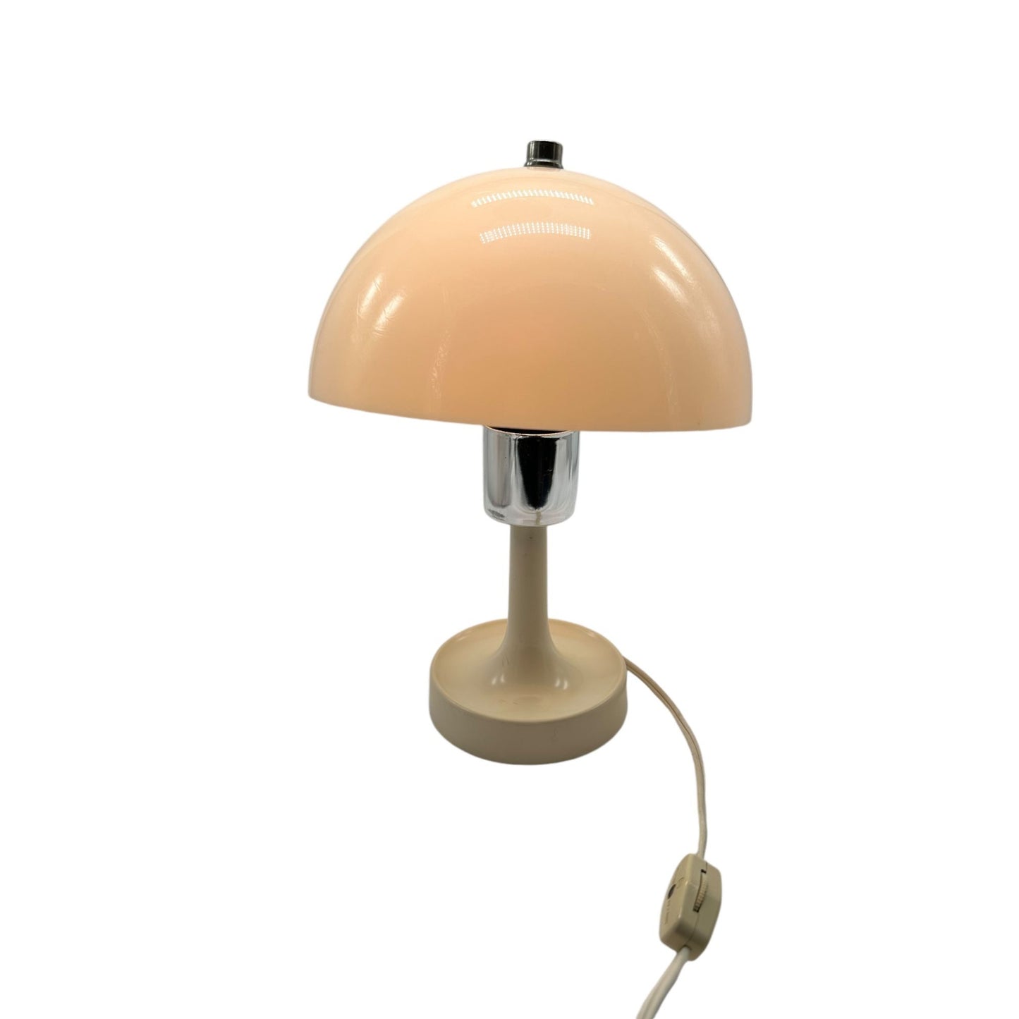 Vintage Mid-Century Modern Mushroom Table Lamp Retro Chic White & Chrome Design