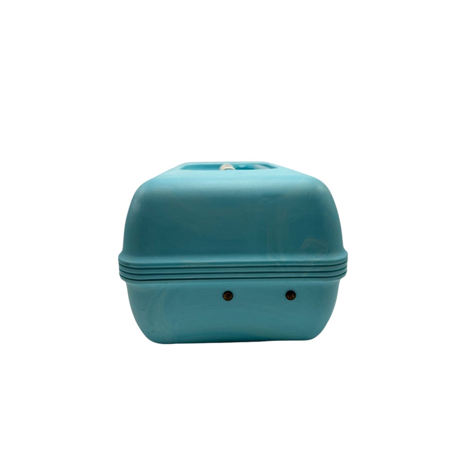 Vintage Retro Caboodles Makeup Case Teal Blue Plastic Travel Organizer Handle & Latch