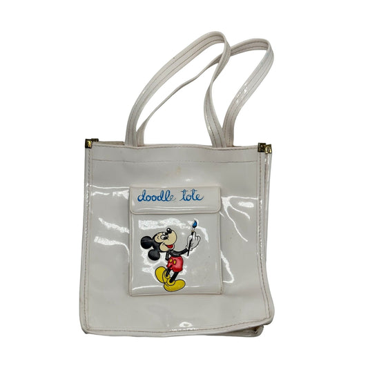 Vintage Disney Patent Leather Mickey Mouse Doodle Tote Shoulder Bag Hongkong