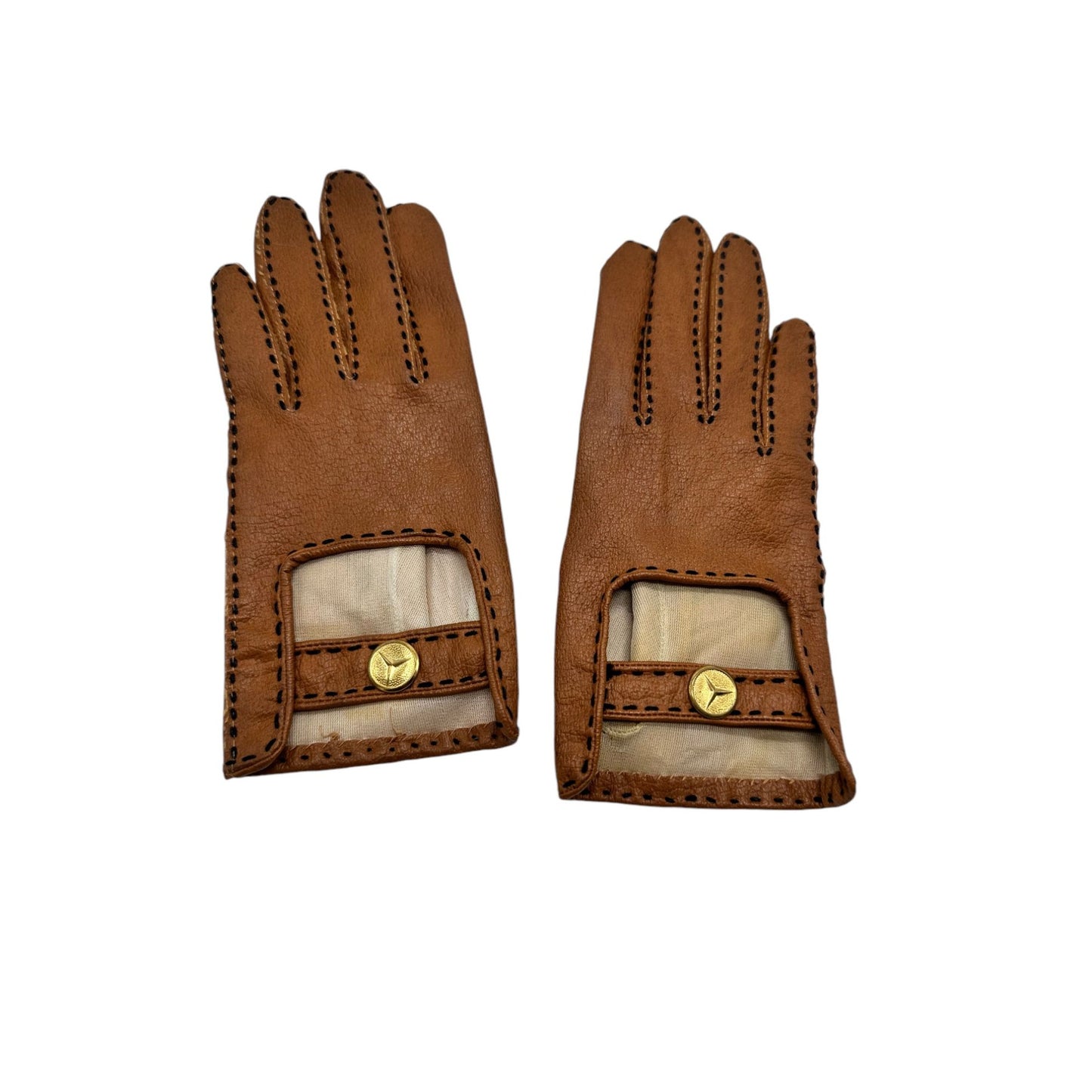 Vintage Van Raalte Women’s Piglyke Gloves Brown Medium Faux Leather