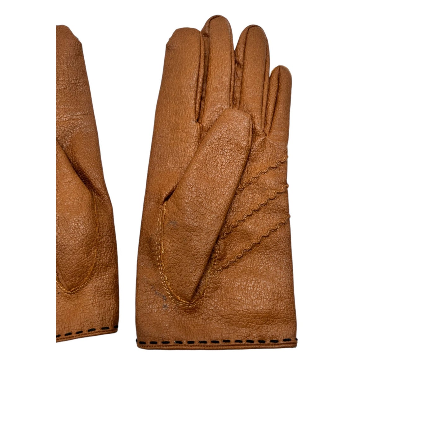 Vintage Van Raalte Women’s Piglyke Gloves Brown Medium Faux Leather