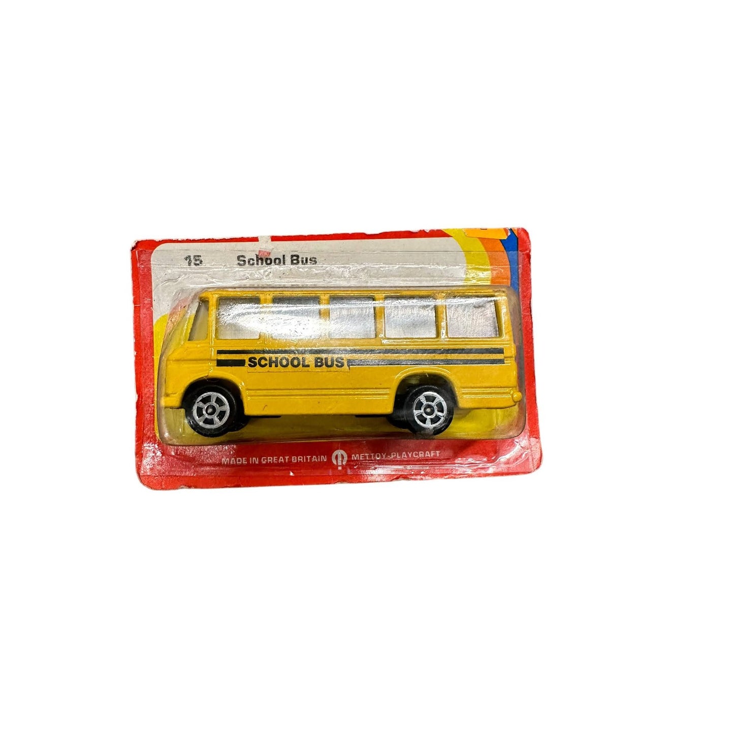 Vintage The Mittoy Co.1973 School Bus Number 15 Die cast Mettoy Mercedes Benz