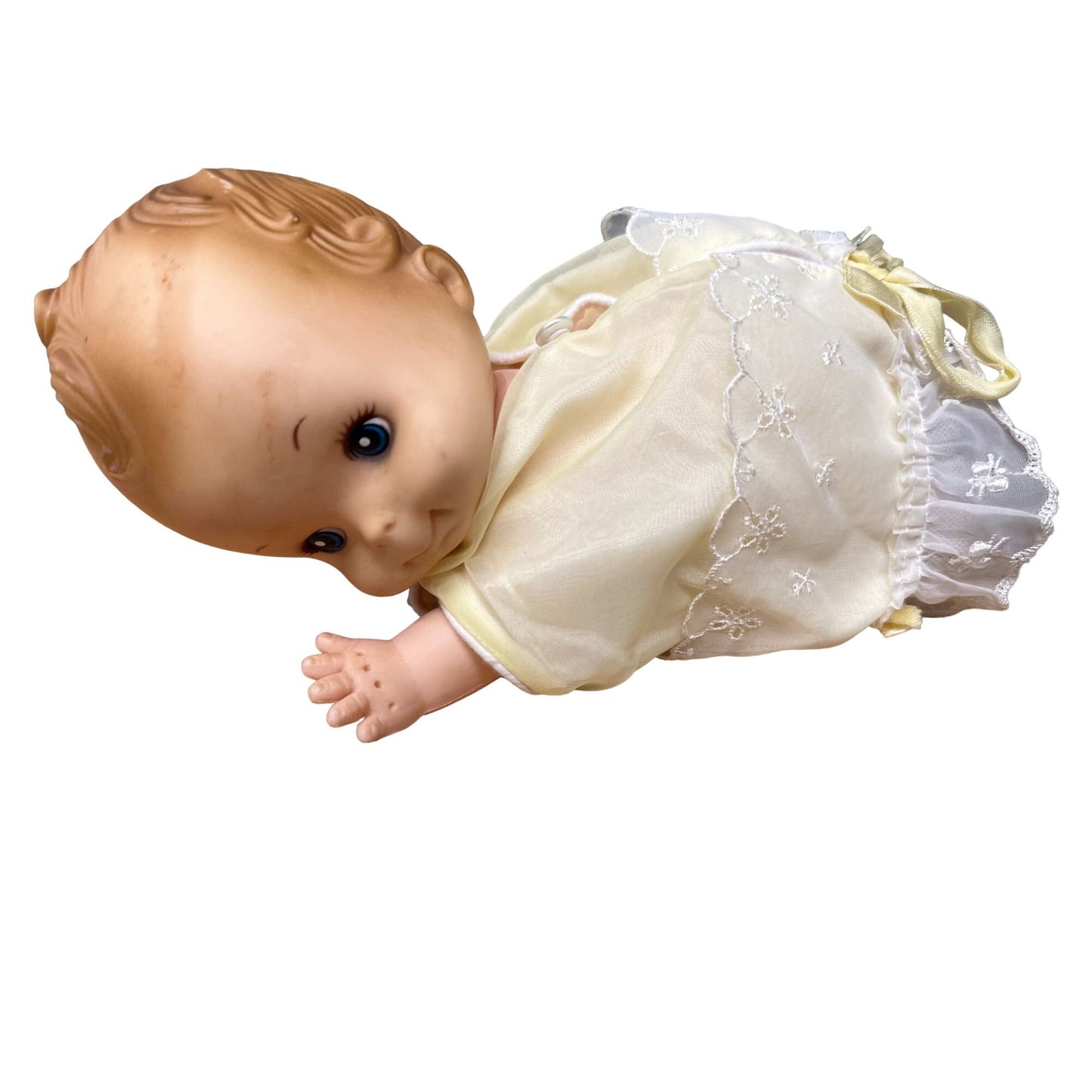 Vintage Baby Doll w/ Open & Close Eyes Cloth Body Vinyl Arms & Legs Collectible