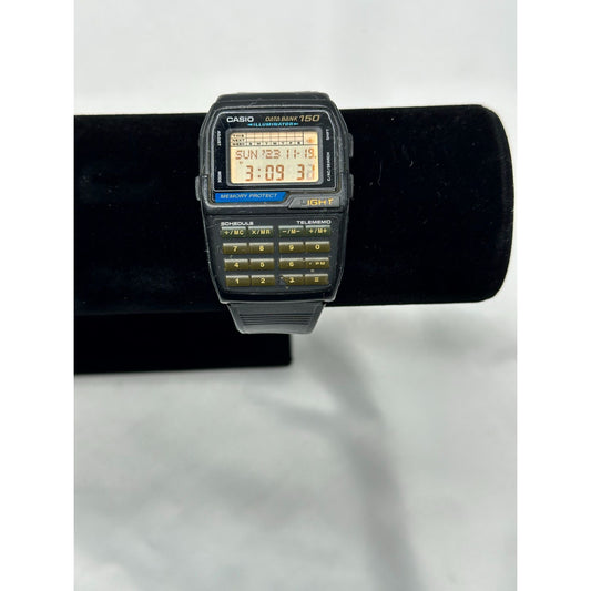 Vintage Casio 90's Stainless Steel Original Data Bank Watch DBC1500 Black