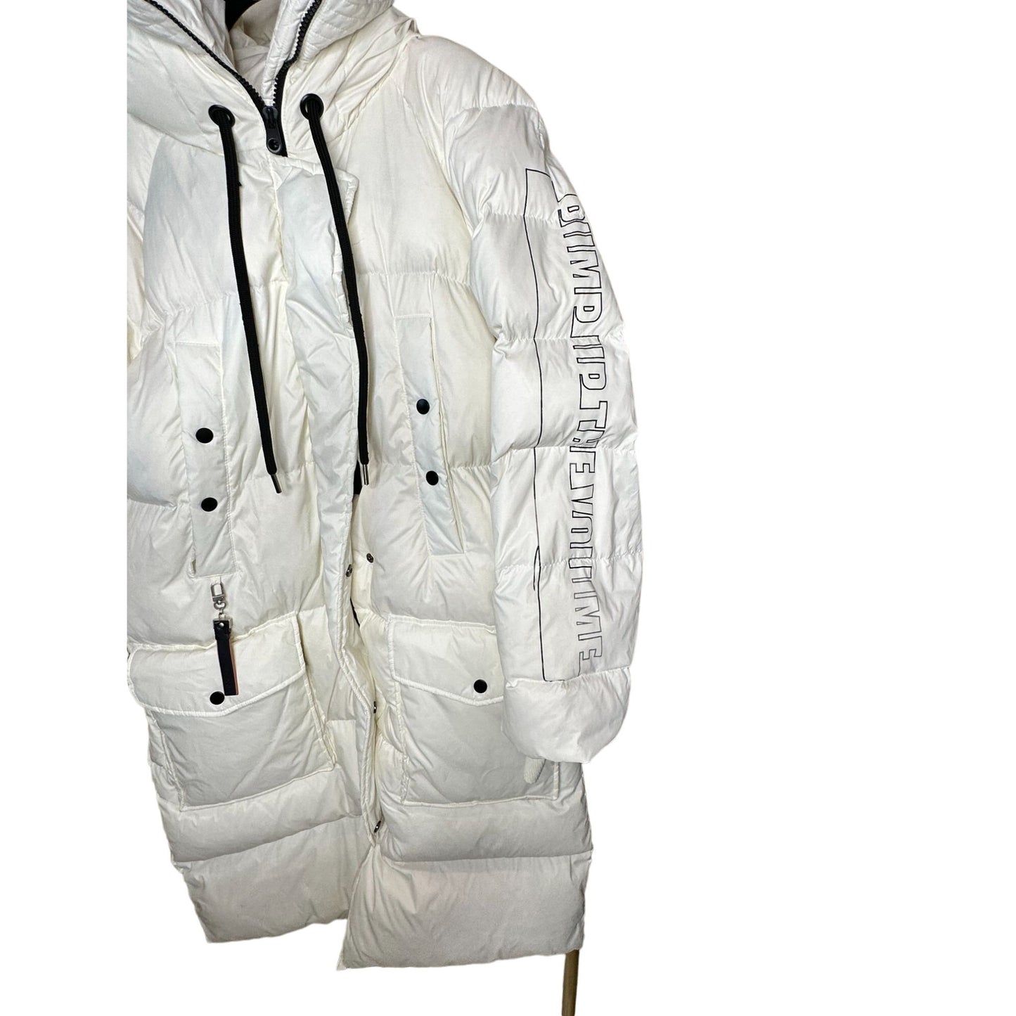 The Cover Down Filled Quilted Puffer Coat Jacket Winter Warmth & Style Youth Sounds Hidden Track White Size Large