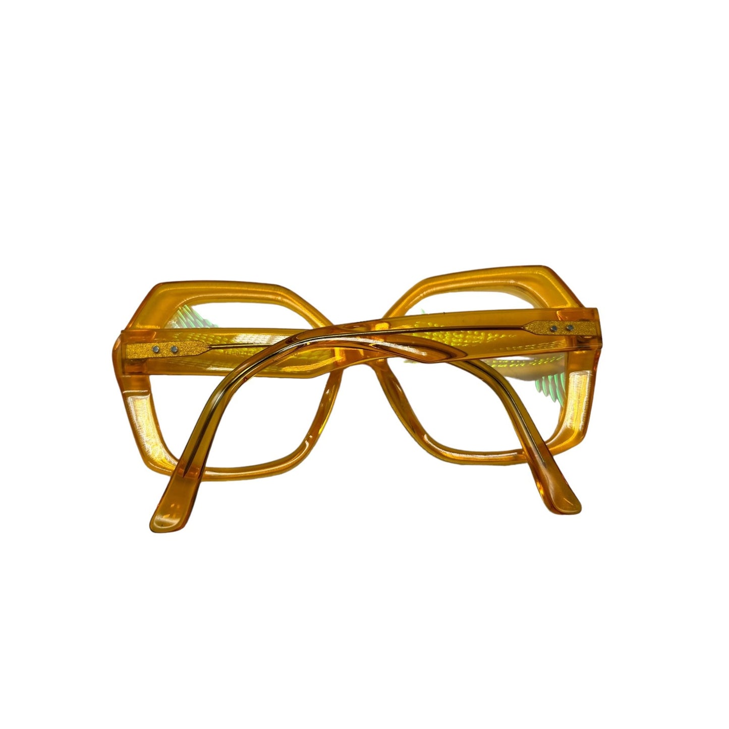 Womens Geometric Shape Frame Eyeglasses Orange Casual Daily wear Full Rim