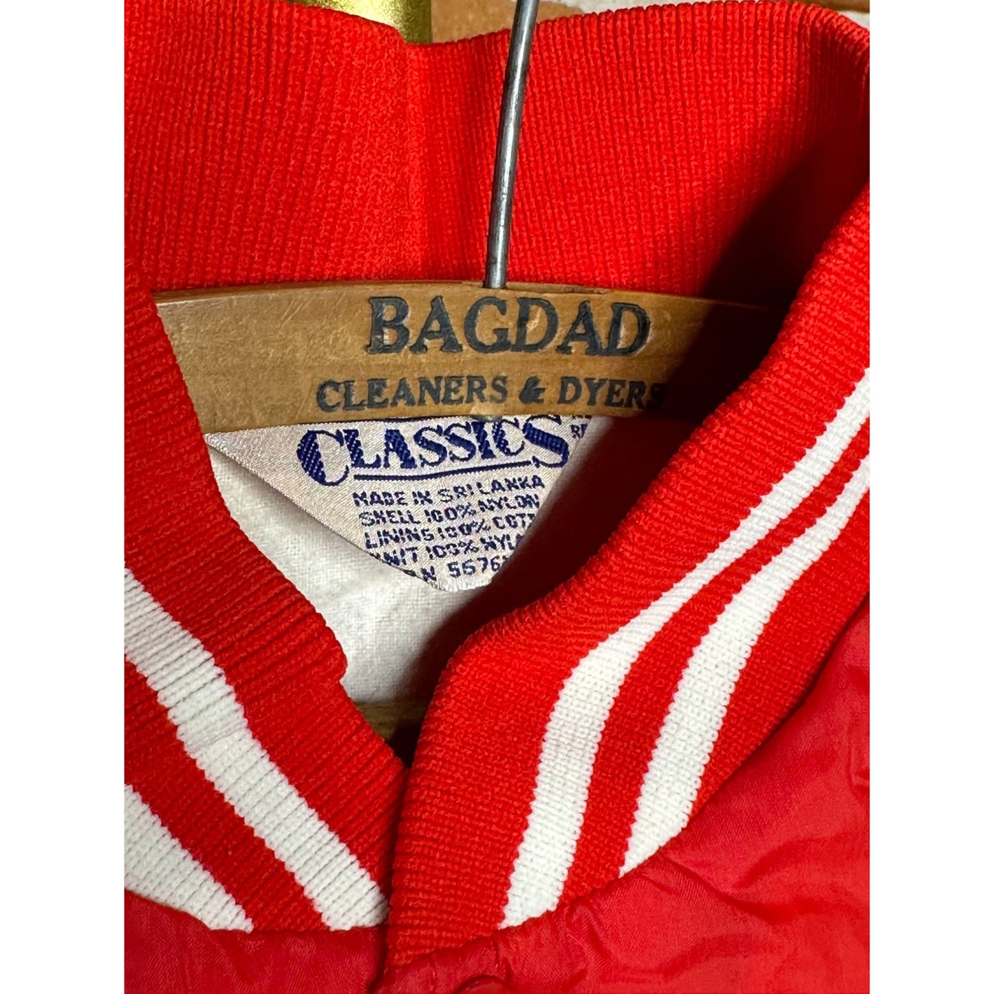 Vintage Classics Womens Red Varsity Track Jacket Retro 100% Nylon Size XL