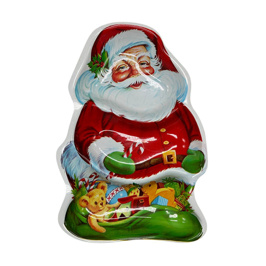 Vintage Santa Claus Shaped Serving Tray 13.5" X 9" Colorful Holiday Decor