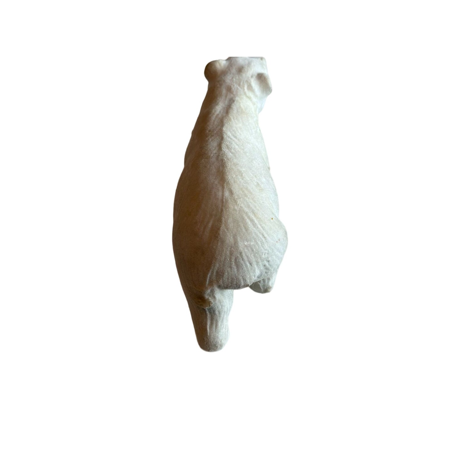 Vintage Flocked White Bear Figurine Rare Classic Collectible Timeless Charm 8"