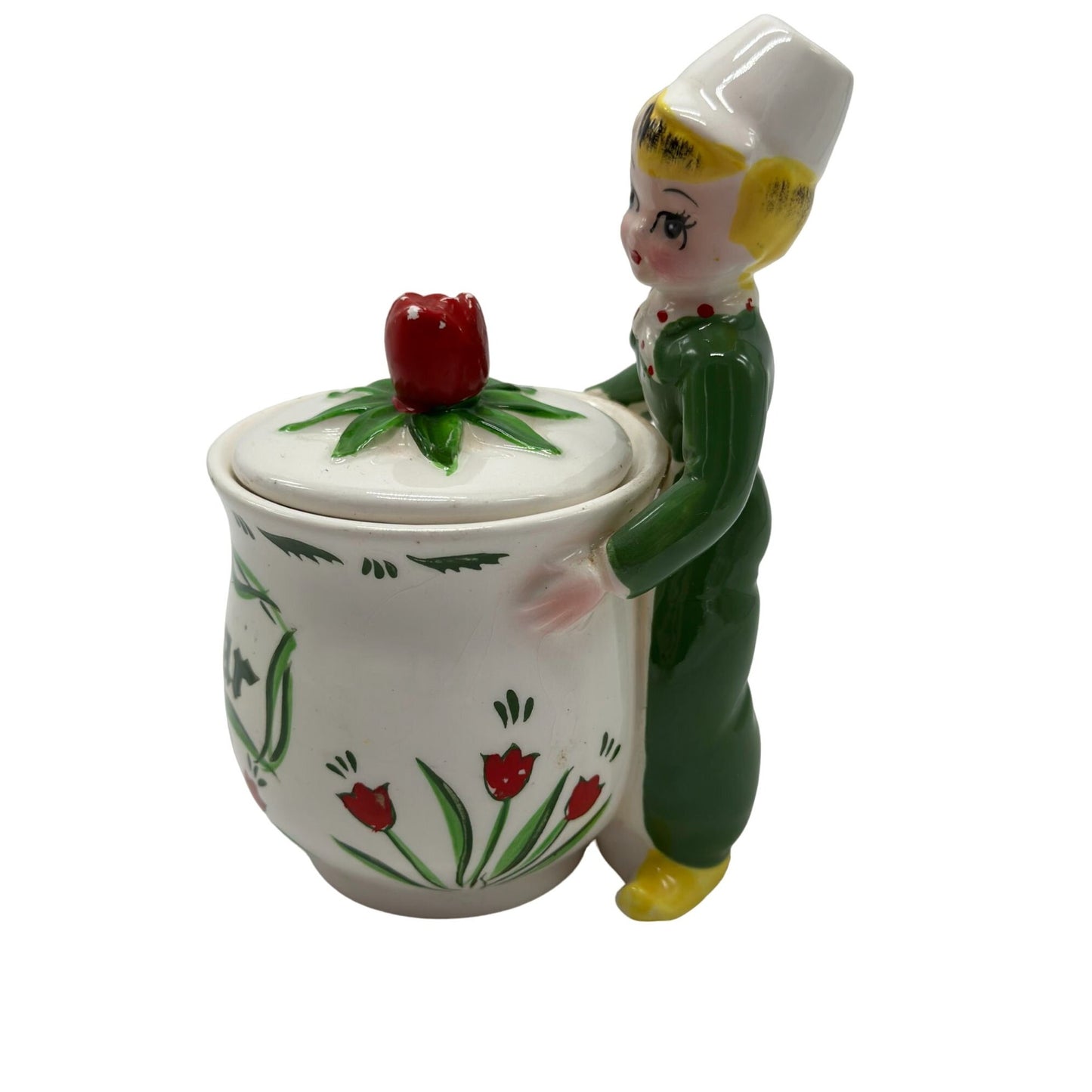 Vintage Yona Shafford Tulip Tyme Dutch Boy Sugar Jar Japan Can Sold as Bundled