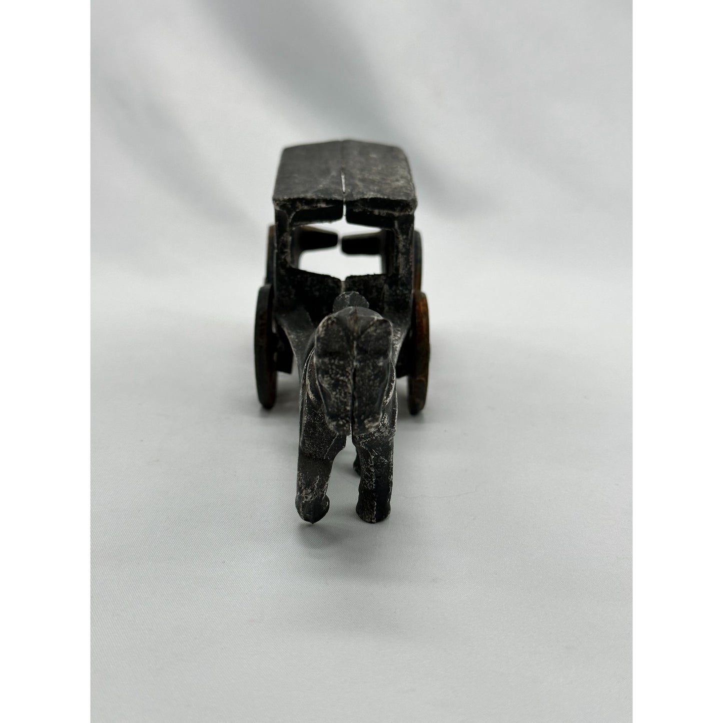 Vintage Cast Iron Metal Horse Drawn Carriage Wagon Buggy Collectible Rare