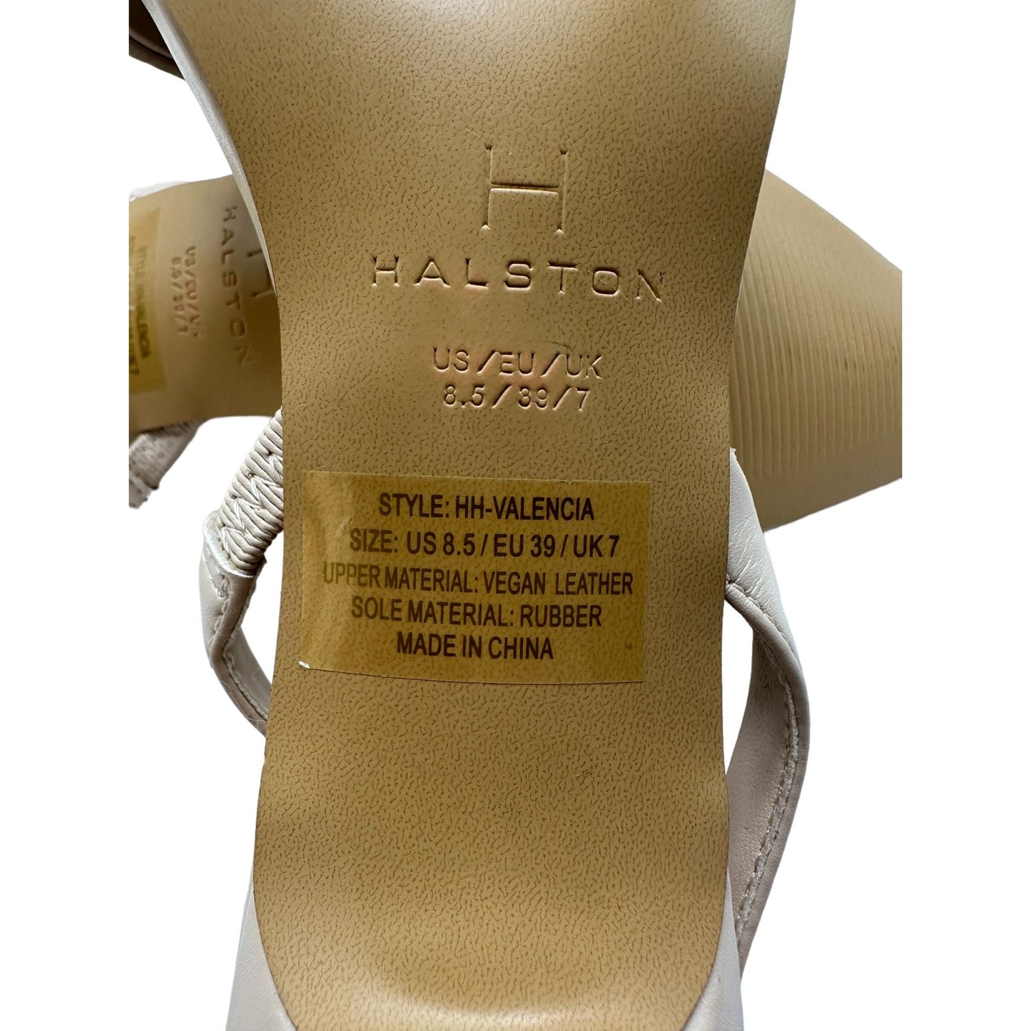 Halston Womens Slingback Pumps Heels Dress Shoes Nude Size 8.5 Leather