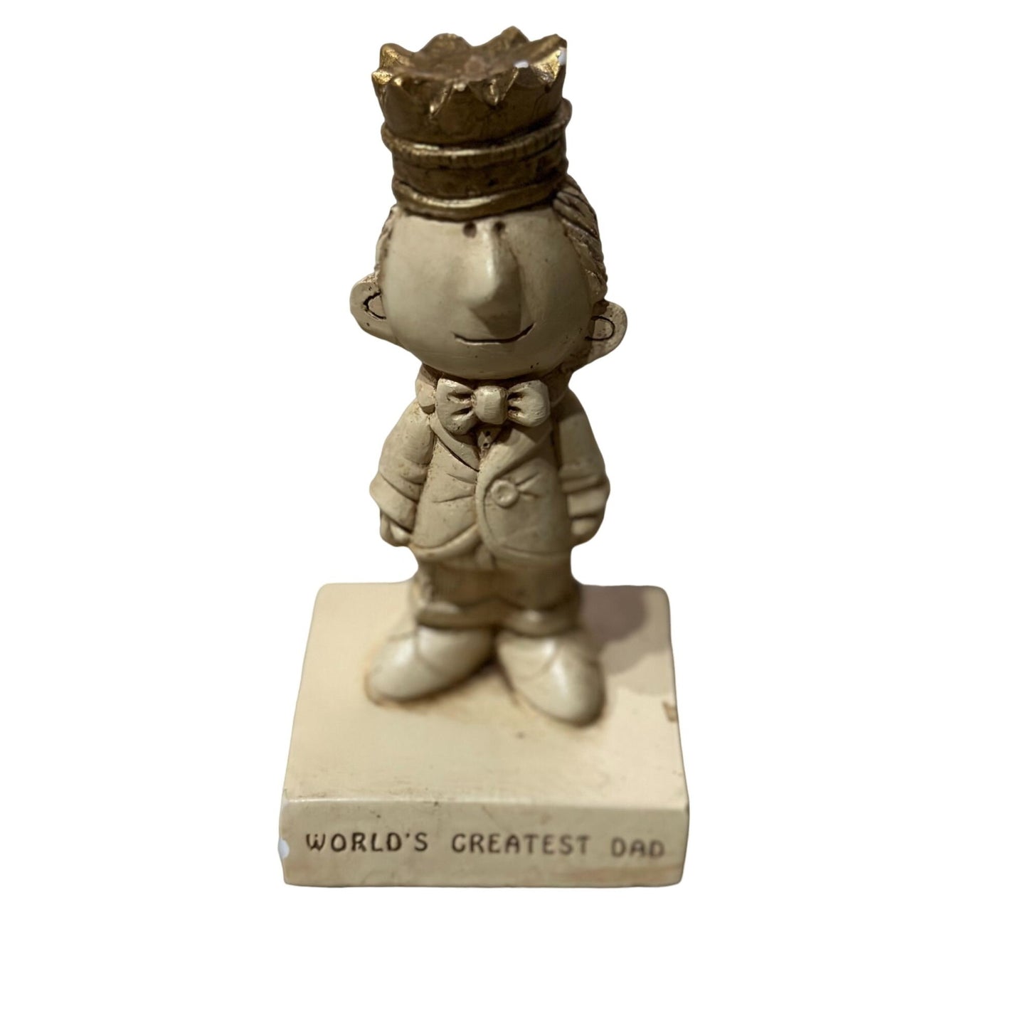 Vintage 1970 World's Greatest Dad Statue Figurine By Paula Kitschy Retro USA